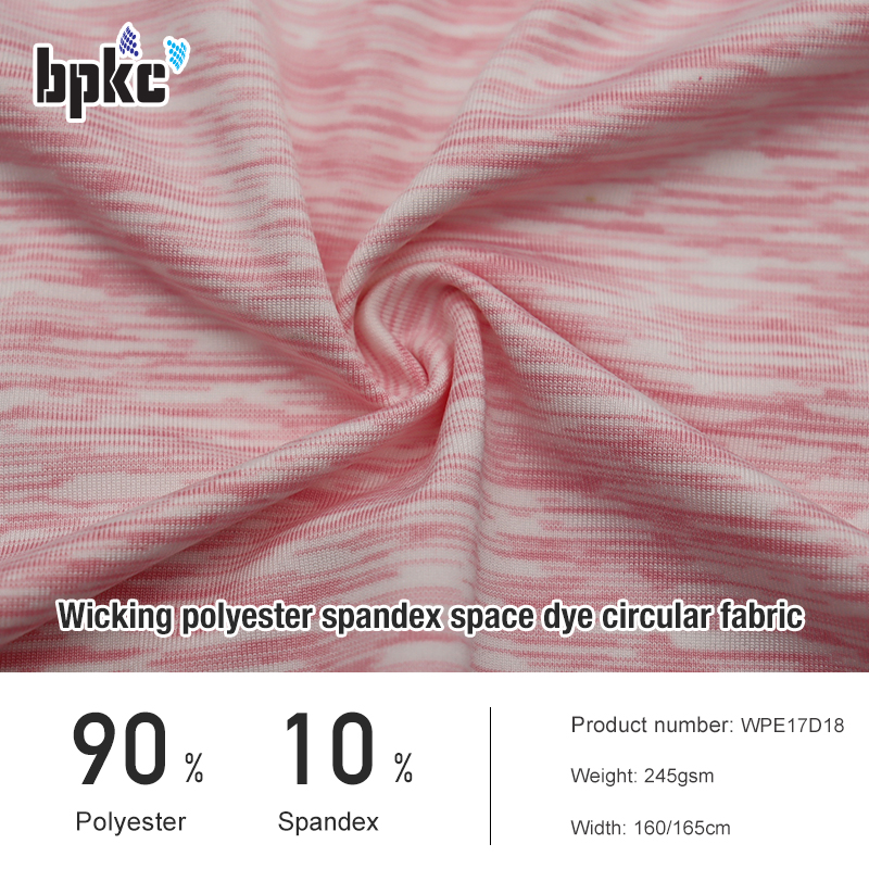 Wicking polyester spandex space dye circular fabric for sportswear